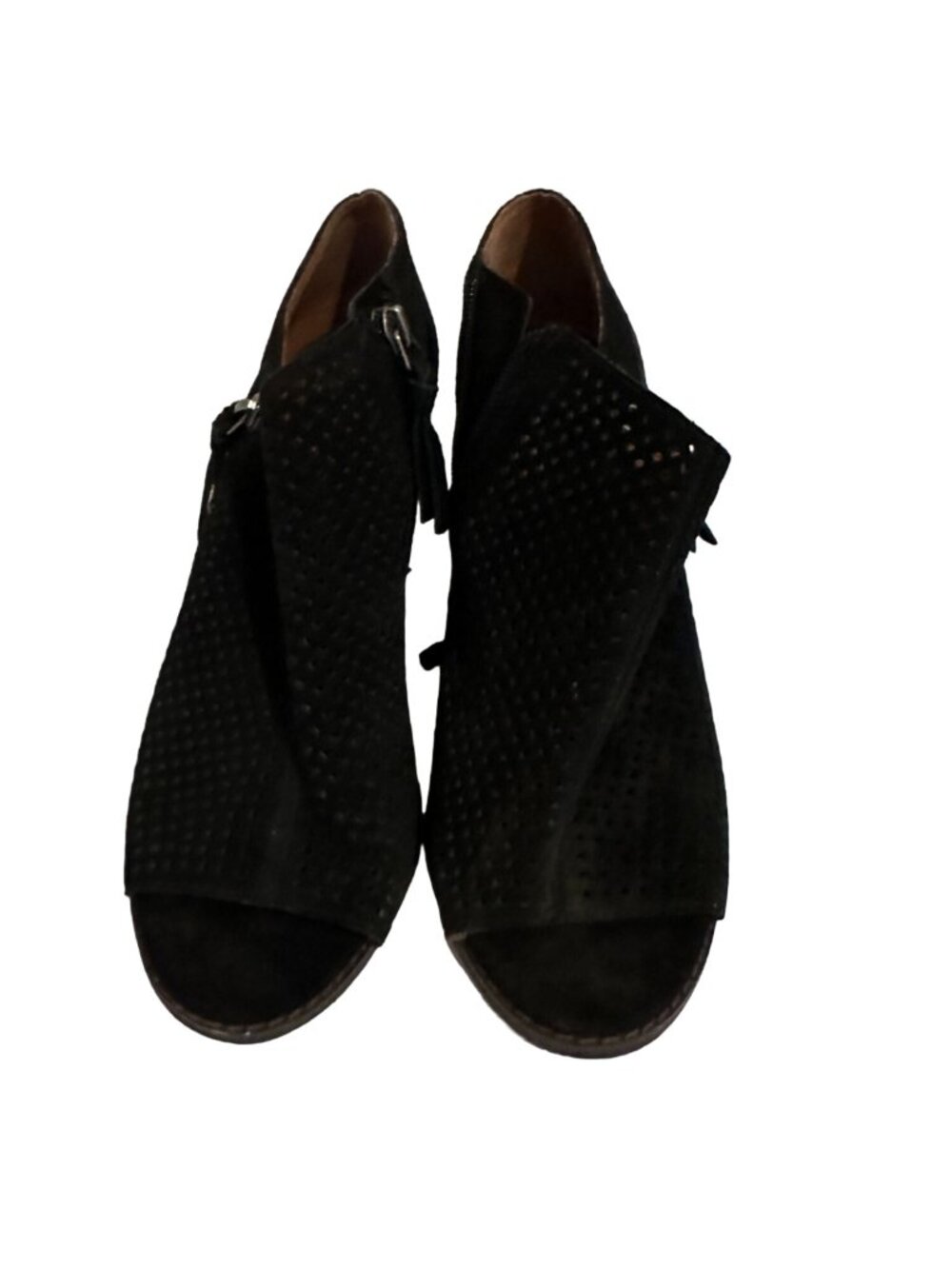 LUCKY BRAND Black Suede Bootie Wedges Size 39/9